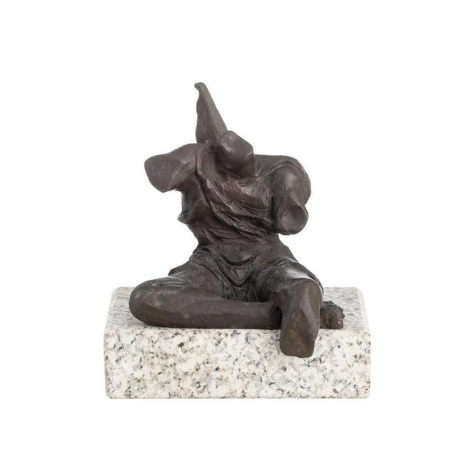 Bronze Angels Back Sculpture on Marble Base For Sale - Image 6 of 6