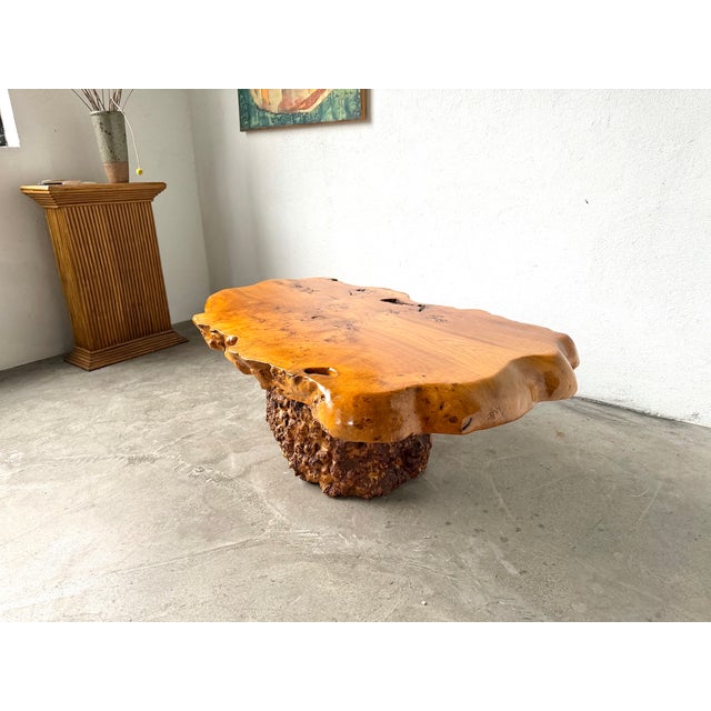 Freeform Coffee Table in Elm, 1970s For Sale - Image 15 of 18