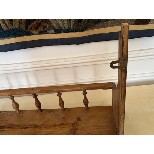 Wood Antique Pine Wall Shelf With Galley For Sale - Image 7 of 7