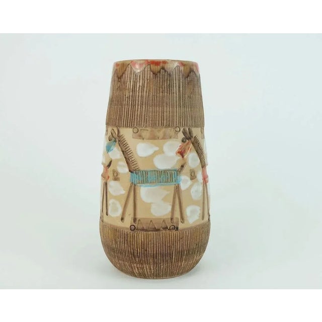 Mid-Century Italian Vase with Horse Sgraffito Decor Glaze from Fratelli Fanciullacci, 1960s For Sale - Image 11 of 11