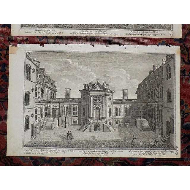 Realism Authentic Antique 18th C. Imperial Folio Architectural Facade & Landscape Copperplate Engravings - A Pair For Sale - Image 3 of 6