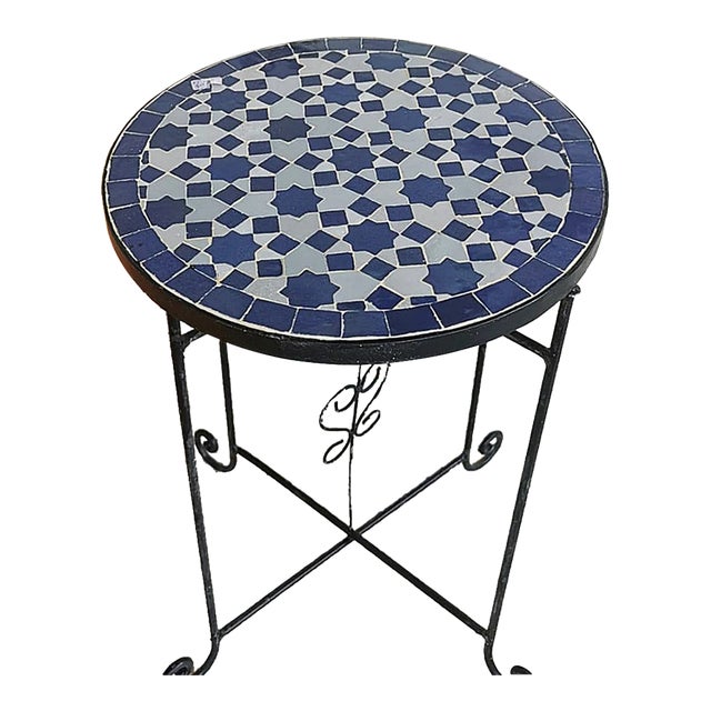 Ke7la' Handmade Black & Gray Coffee Table With Mosaic Artwork For Sale