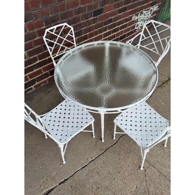 Early 21st Century Brown Jordan Calcutta Round Dining Table and Chair Set For Sale - Image 5 of 12