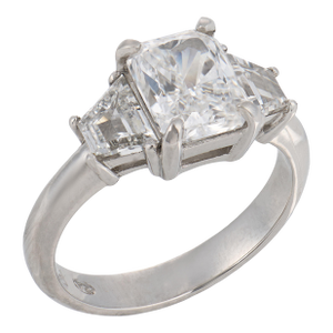 Vintage Gia 1.53 Carat Diamond Platinum Engagement Ring, Size 3.75