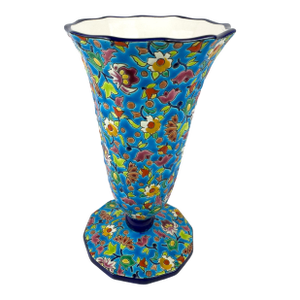 Vintage Longwy Enamelled Ceramic Vase, France, Mid-20th Century