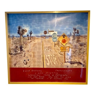 1986 David Hockney "Pearl Blossom Hwy" Original Exhibition Poster Lithograph For Sale