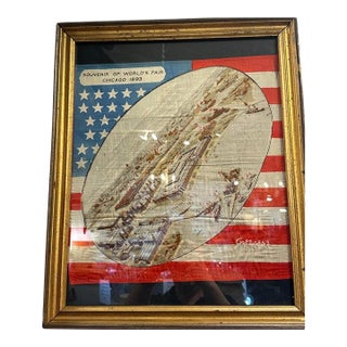 World Fair Chicago Bandana Signed and Dated 1893 For Sale