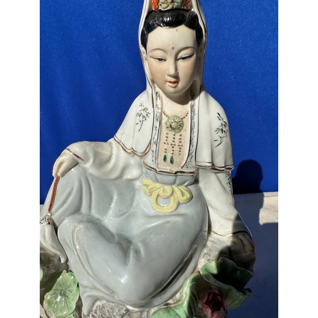 1970s Ceramic Asian Woman Sculpture For Sale - Image 4 of 10