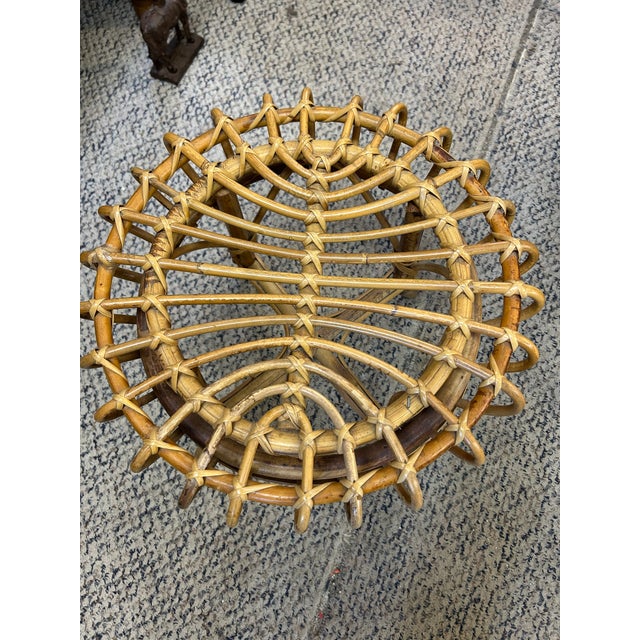 1960s Bent Bamboo & Rattan Mid Century Modern Stool by Franco Albini For Sale - Image 5 of 9