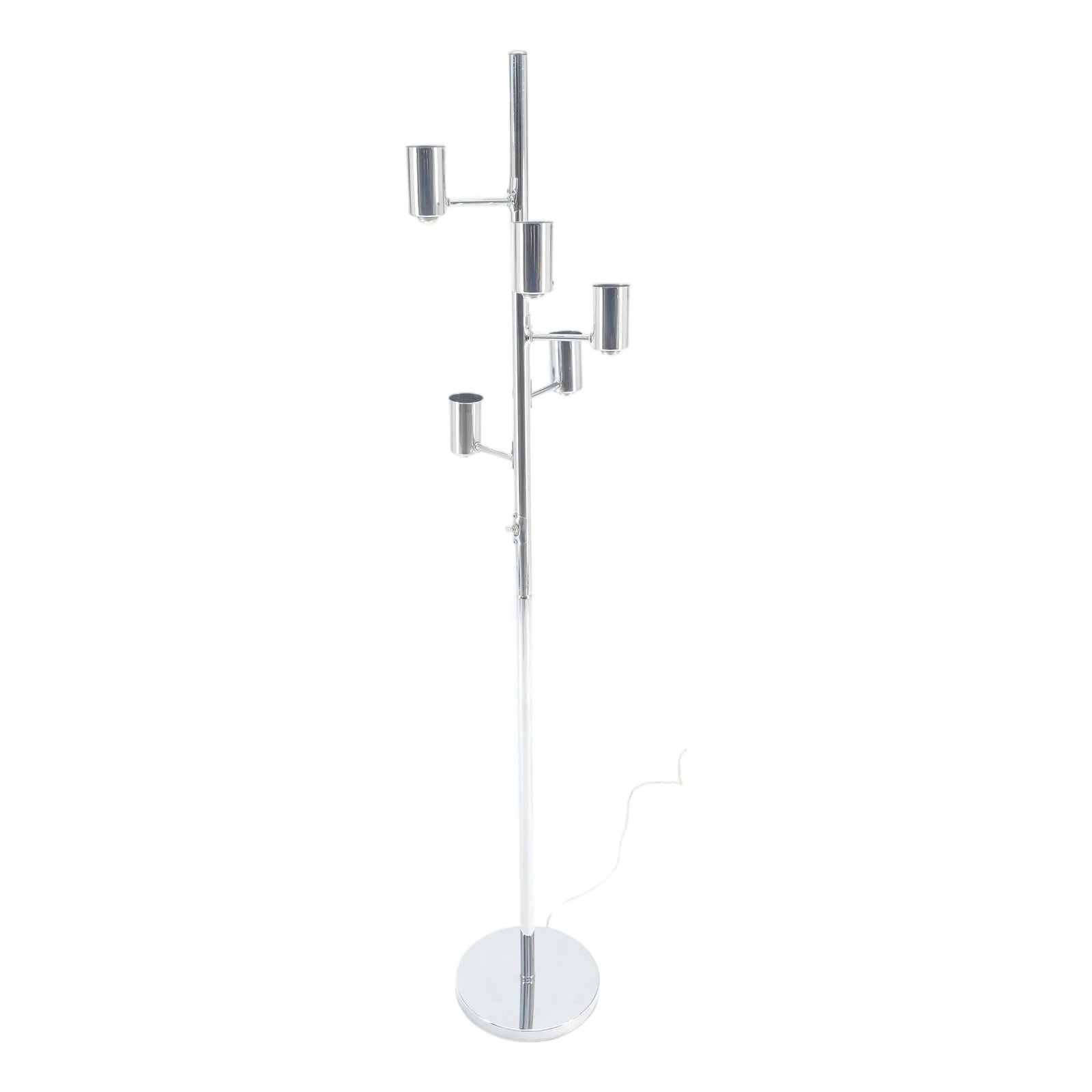 Mid Century Modern Chrome Spiral Arranged Five Globes Floor Light ...