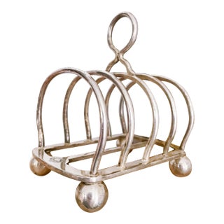 Antique British India Steam Navigation Co Silver Plated Toast Rack For Sale