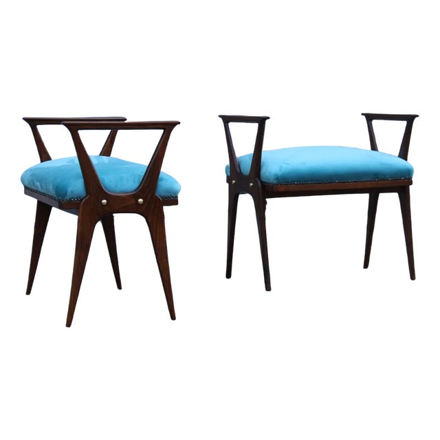 Set of Italian Stools attributed to Carlo De Carli, 1950s For Sale