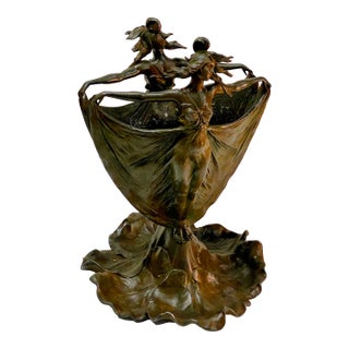 Emile Joseph Nestor Carlier Figural Bronze Vase For Sale