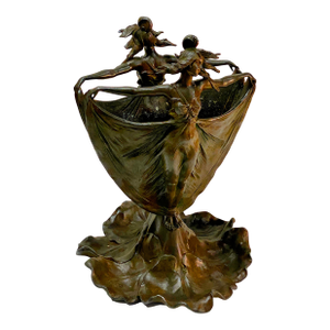 Emile Joseph Nestor Carlier Figural Bronze Vase