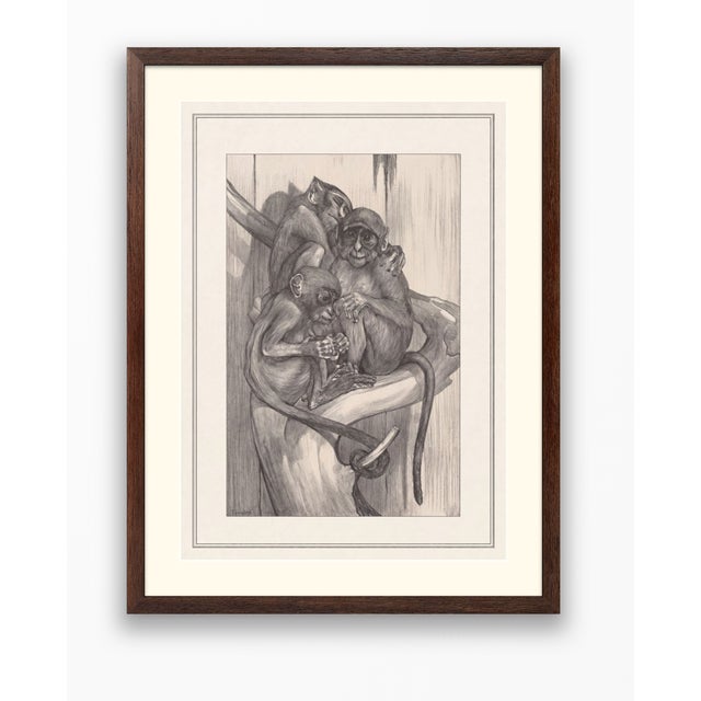 Atelier Aria Lumae Theo Van Hoytema Three Monkeys Art Nouveau Restored Gallery Board Print 16 X 24 on Archival Hahnemuhle German Etching Paper For Sale - Image 9 of 14