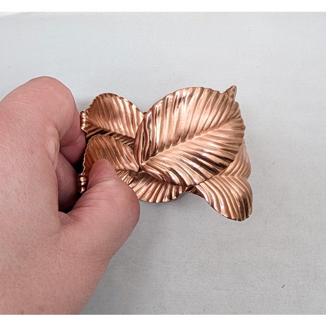 American Vintage 1982 Signed Napier Book Piece Wide Leaves Bracelet For Sale - Image 3 of 10