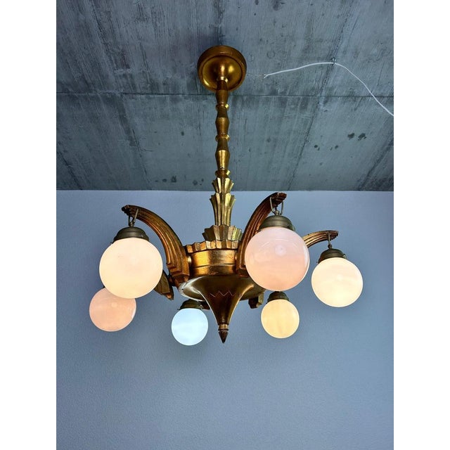 Large Art Deco Chandeliers in the style of Dagobert Peche, 1920s For Sale - Image 13 of 15