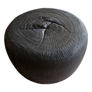 Andrianna Shamaris Charred Suar Wood Drum Coffee Table For Sale