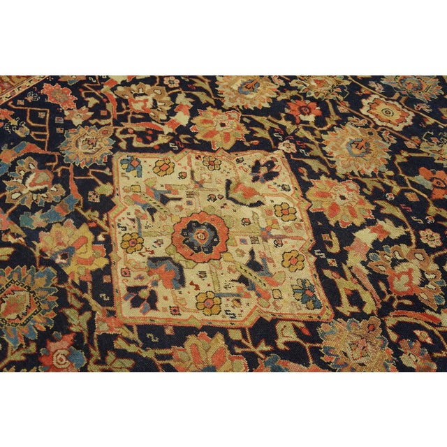 Excellent Navy Blue and Red Color With Florid and Symmetric Design Antique N W Persian Rug For Sale - Image 4 of 12