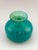 Turquoise and Green Striped Glass Squat Bottle Vase from Mdina, Malta, 1970s For Sale - Image 9 of 10