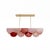 Italian Murano Glass and Brass Modular Linear Pendant in Pink and Red, 2000 For Sale - Image 14 of 14