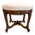 Early 19th Century French Louis XV Carved Walnut Tabouret (Stool) – Original Frame and Upholstery Construction, Updated in White Performance Fabric For Sale