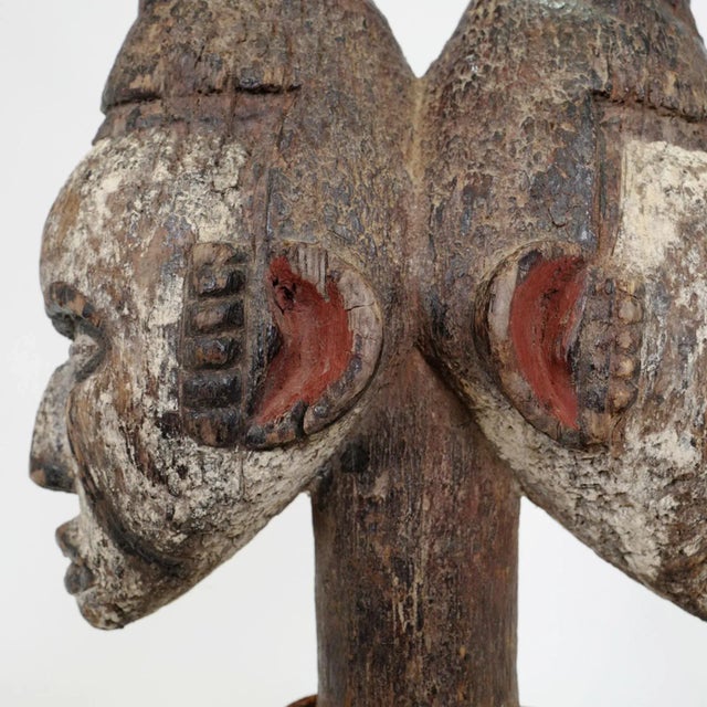 Antique African Igbo Double Face Headdress For Sale - Image 4 of 9