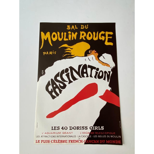 Artist: rené gruau title: bal du moulin rouge - fascination year: c.a. 1980s original vintage affiche printed in offset...