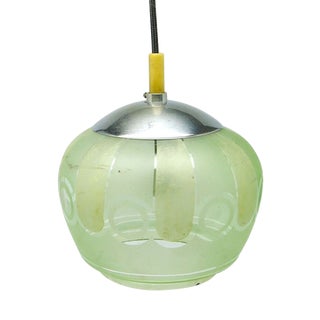 Mid-Century Glass Pendant Lamp, 1950s For Sale