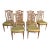 Set Six Louis XVI Brass Mounted Carved French Walnut Dining Chairs For Sale