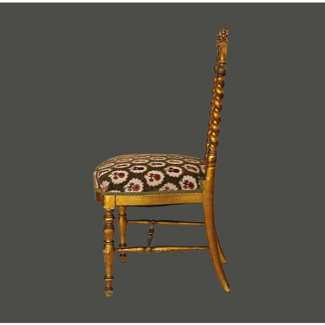 Antique Side Chair - Gilt and Turned Wood For Sale In Providence - Image 6 of 6
