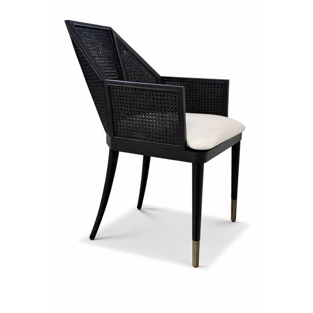 Modern McGuire / Baker Furniture Modern Black Cane Dining Chairs, Milling Road Collection, Set of 6 For Sale - Image 3 of 8