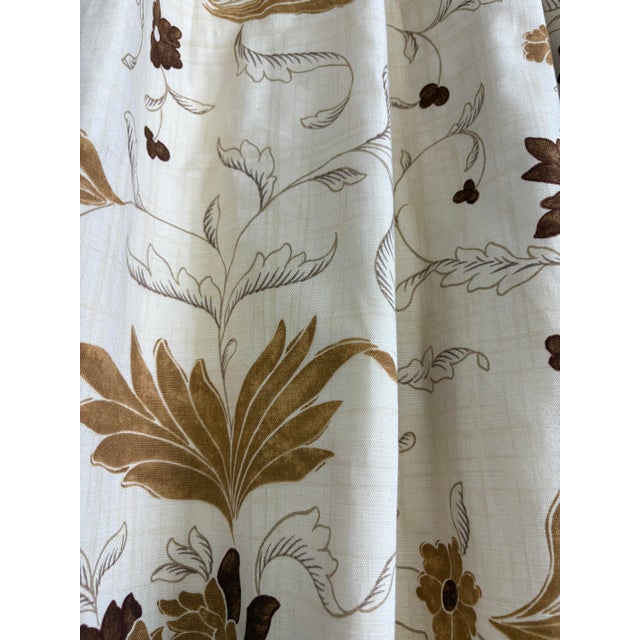 Textile Custom Pinch Pleat Lee Jofa Fabric Floral Curtain Panel 49” For Sale - Image 7 of 10