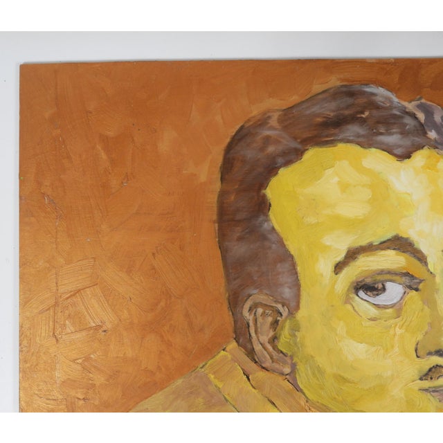 Contemporary Contemporary Expressionist Portrait Painting Man in Yellow For Sale - Image 3 of 6