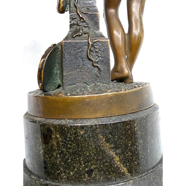 Early 20th Century Neo Classical Grand Tour Bronze of Nymph Giving Pan Water For Sale - Image 4 of 15