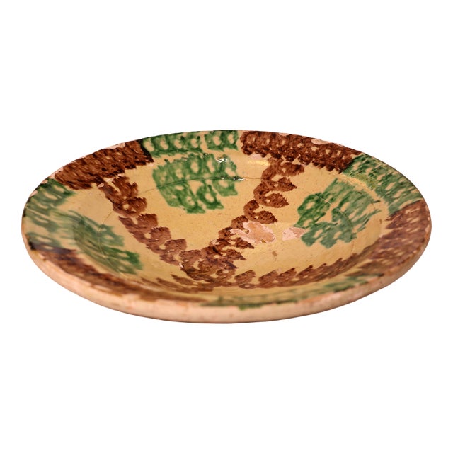 Vintage Handmade Clay Bowl or Plate, 1930s For Sale