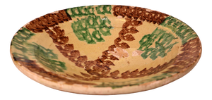 Vintage Handmade Clay Bowl or Plate, 1930s