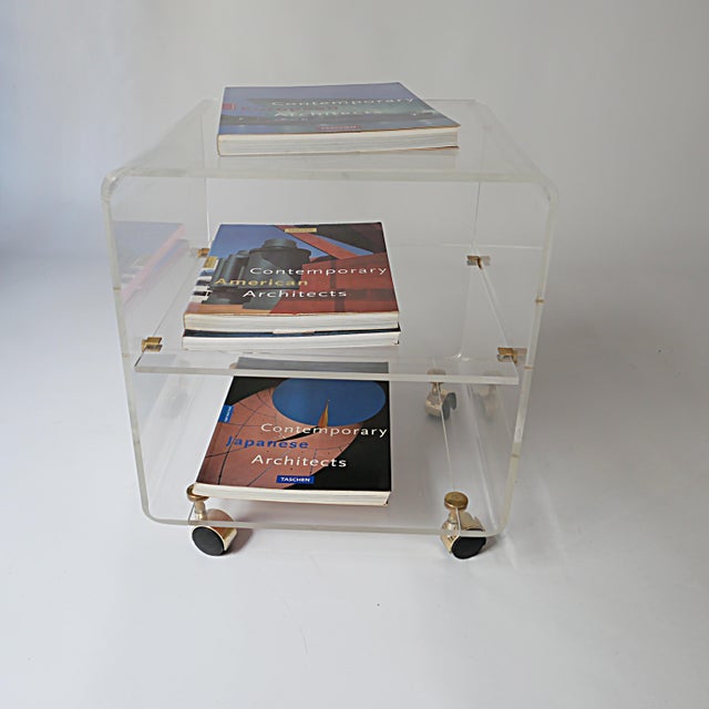 Side Table on Casters in Acrylic Glass by David Lange, 1970s For Sale - Image 10 of 10