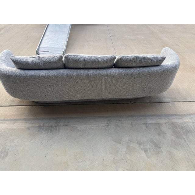 Textile Oyster Beige Boucle Modern Curved Sofa, Paul Michael Company For Sale - Image 7 of 9