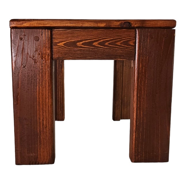 Mid 20th Century Vintage Pine Step Stool Side Table , 12" H For Sale - Image 5 of 8