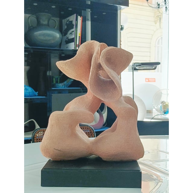 Adriana Montariello, Organic Ceramic Sculpture on a Wooden Base, 1990s, Ceramic and Compressed Wood For Sale - Image 4 of 13