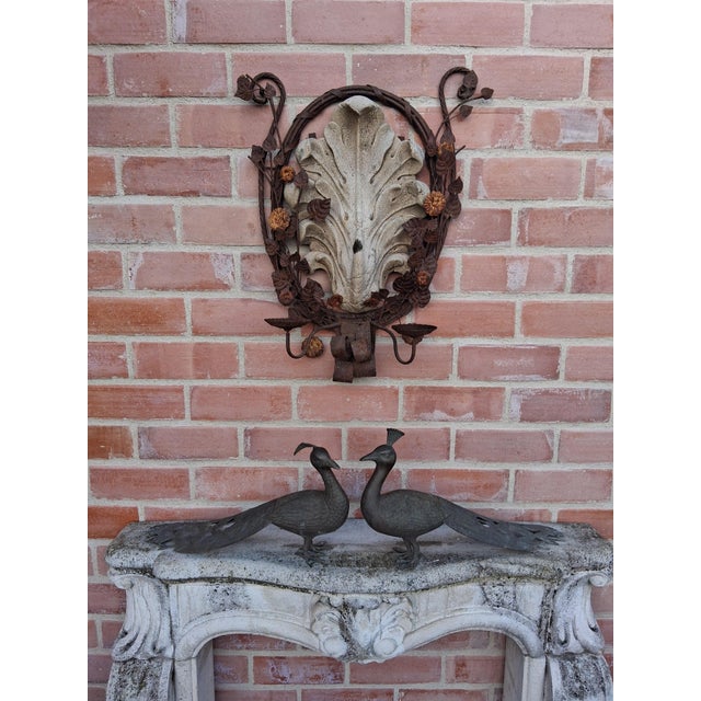 Ein antikes Traumpaar, Pfauhahn und Pfauhenne mit wunderschöner Patina, der Blickfang schlechthin. Ein Zeh steht etwas...