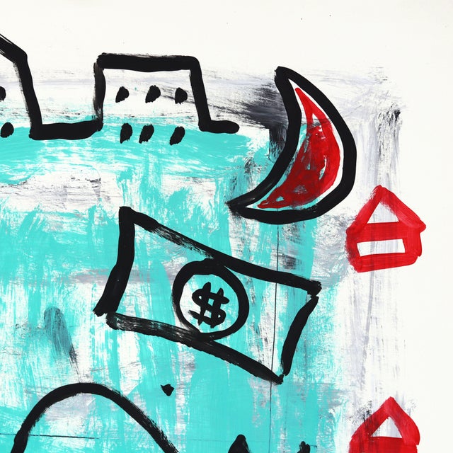 Heel Me Up - Original Pop Street Art Acrylic Painting on Newspaper by Gary John For Sale In Los Angeles - Image 6 of 7
