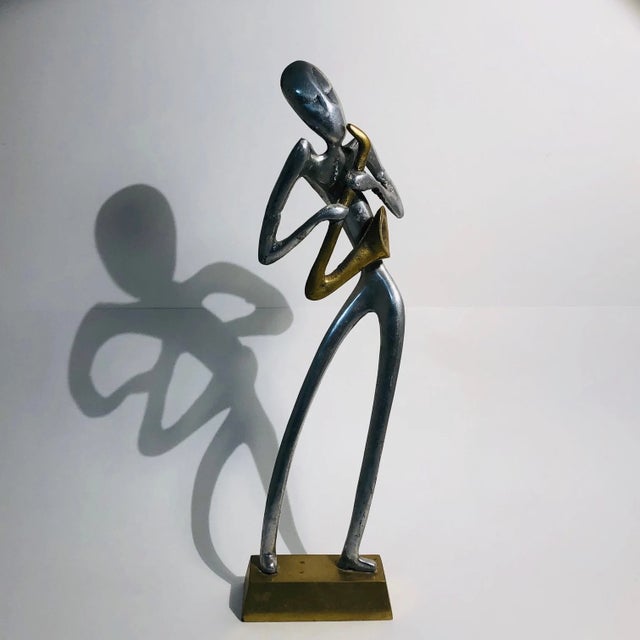 1960s Modernist Aluminum and Brass Figure For Sale - Image 11 of 11