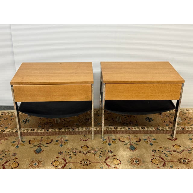 Mid-Century Modern Schoolhouse Electric Nightstands, Pair For Sale - Image 3 of 11