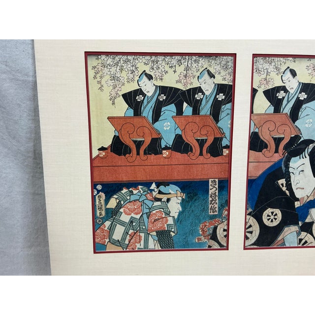 Utagawa Kunisada (Toyokuni Iii) Utagawa Kunisada (Toyokuni Iii) Kabuki Actor Ukiyo-E Triptych For Sale - Image 4 of 17