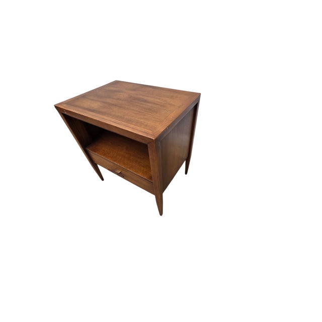 1970s Vintage Danish Modern Century Furniture Night Stand End Table Rosewood Bronze For Sale - Image 5 of 15