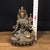 Vintage Bronze Green Tara Statue With Gemstone Inlays For Sale - Image 9 of 9