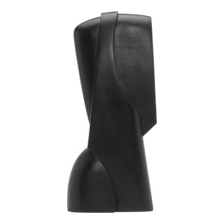 Modern Abstract Sculpture in Black Oak by Patrick Coard Paris For Sale