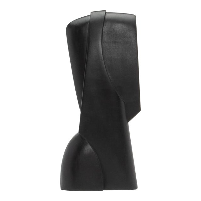 Modern Abstract Sculpture in Black Oak by Patrick Coard Paris For Sale